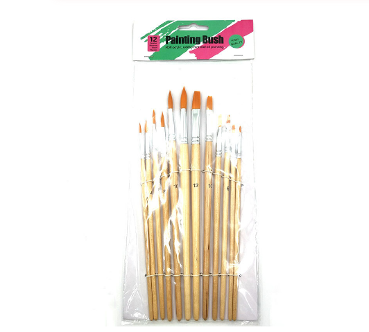 12 nylon hair watercolor brushes 6 pointed 6 flat gouache brushes 12 nylon hair watercolor brushes 6 pointed 6 flat gouache brushes